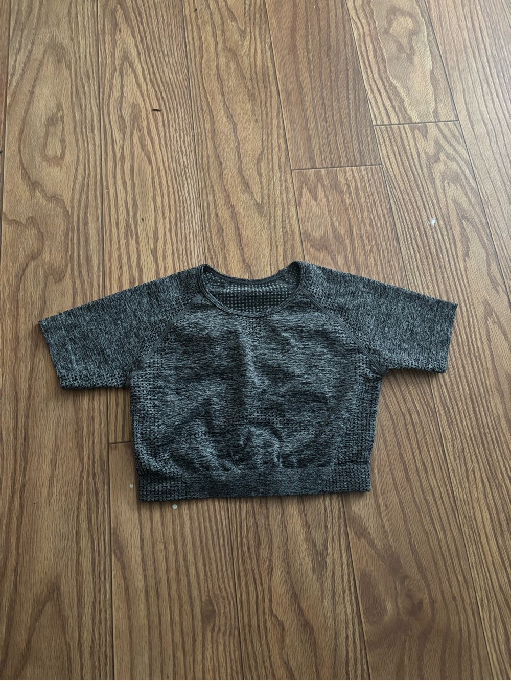 SHEIN Charcoal Cropped Knit Tee